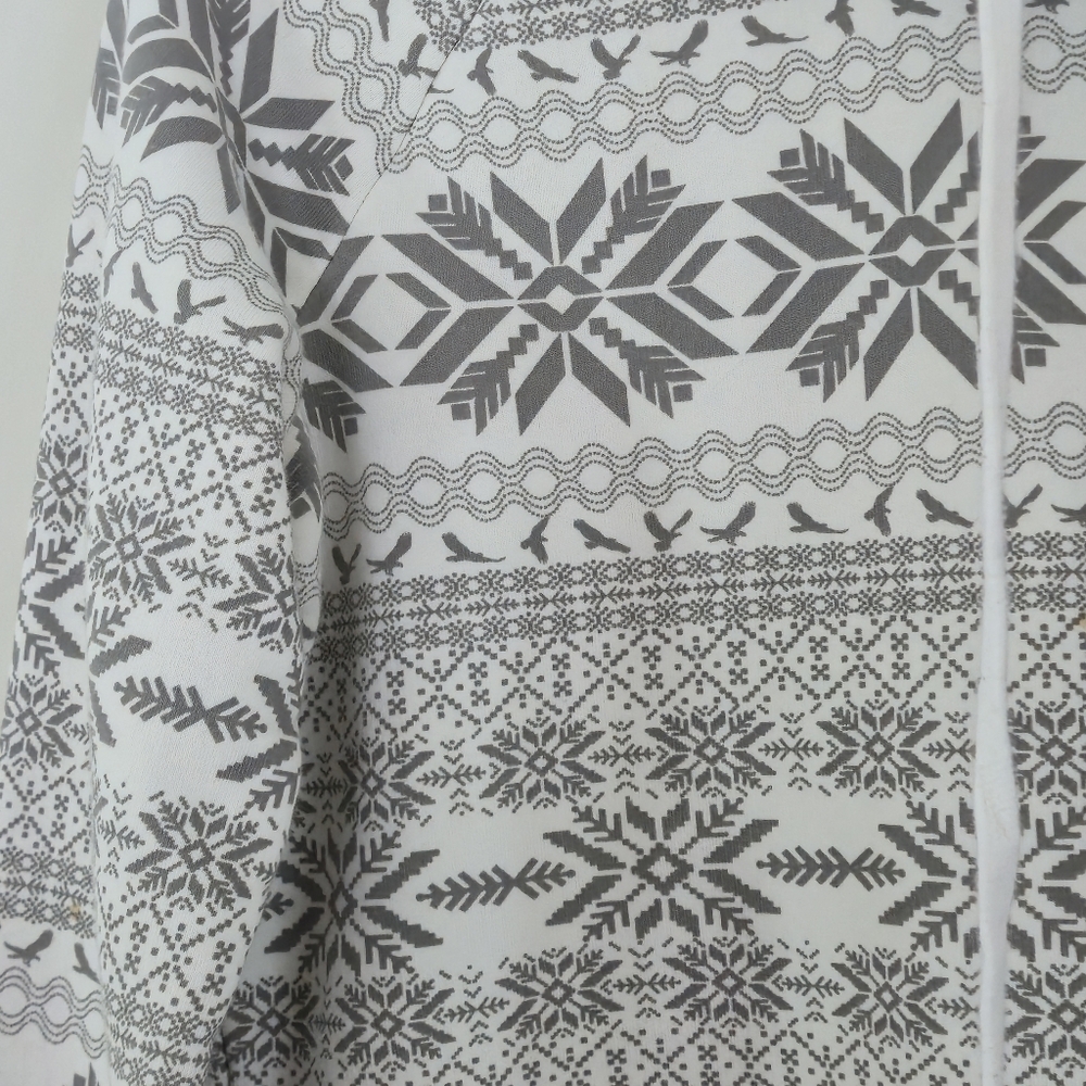 Edc Medium Nordic Hoodie Grey White Pattern Pullover Soft Cotton Blend Casual - Picture 5 of 14